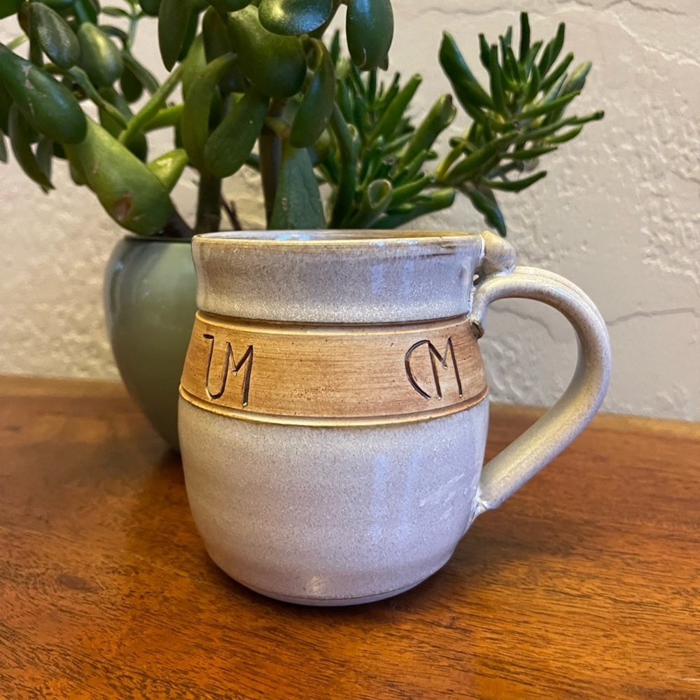 Handmade Ceramic Coffee Mug with Western Print.‎